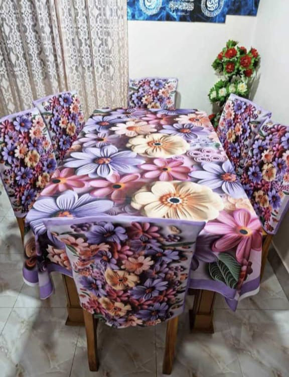 3d print korian velvet 7 pis table cloth